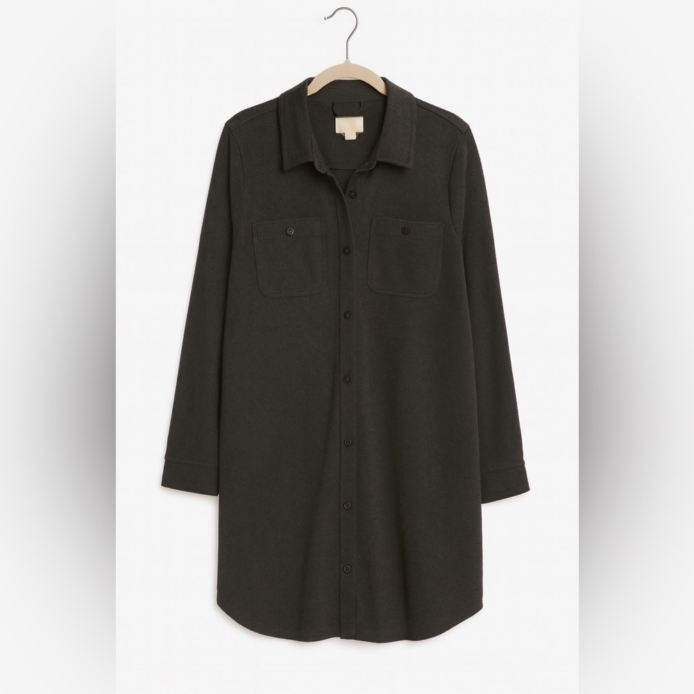 NWT Thread & Supply Charcoal Leslie Button-Up Shirt Dress, Size L
